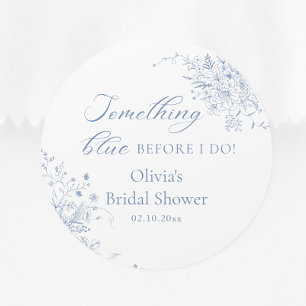 Something Blue Bridal Shower Favor Classic Round Sticker