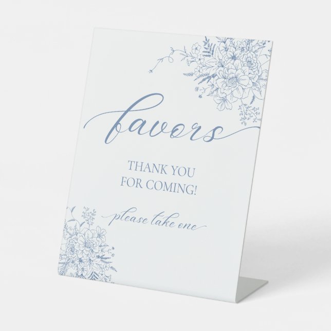 Something Blue Bridal Shower Favor Pedestal Sign (Front)