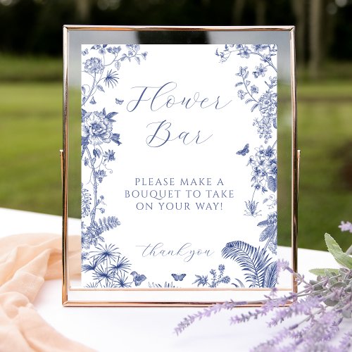 Something Blue Bridal Shower Flower Bar Sign