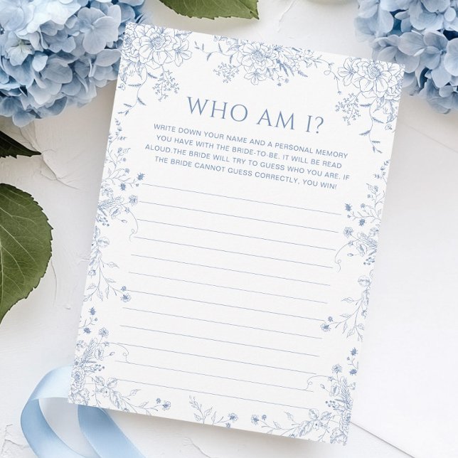 Something Blue Bridal Shower Guess Who Game Card (Creator Uploaded)
