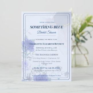 Something Blue Bridal Shower Invitation –Navy Blue