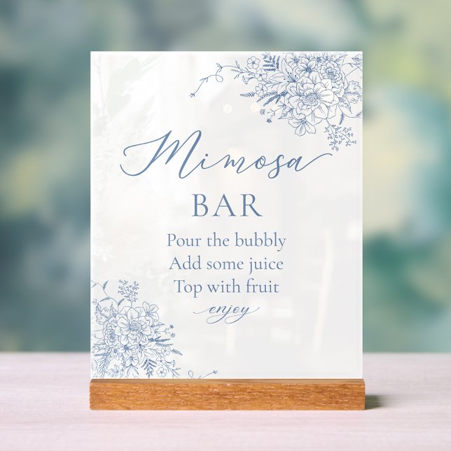 Something Blue Bridal Shower Mimosa Bar Acrylic Sign (Creator Uploaded)