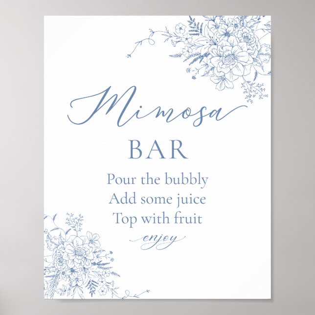 Something Blue Bridal Shower Mimosa Bar Poster (Front)