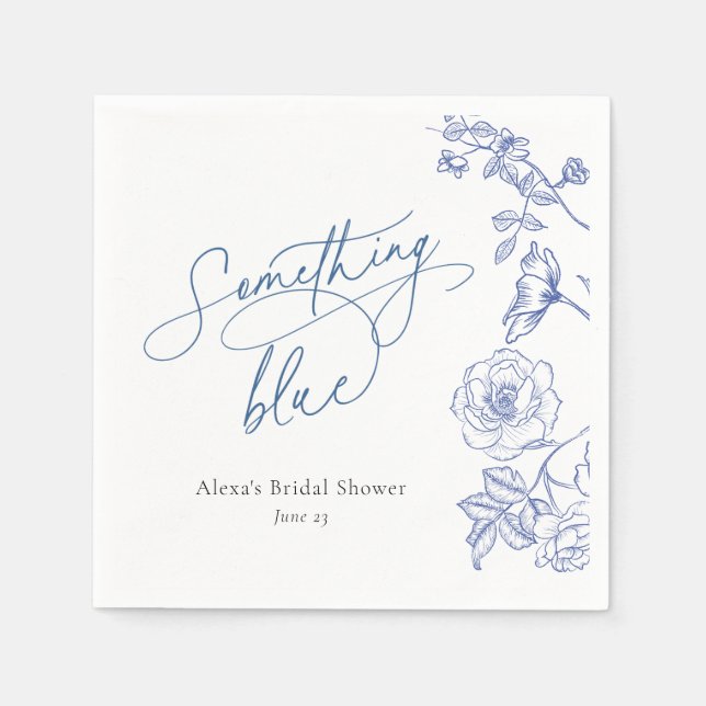 Something Blue Bridal Shower Napkins (Front)