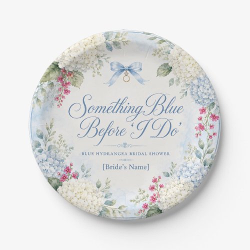 Something Blue Bridal Shower Paper Plates | Blue H