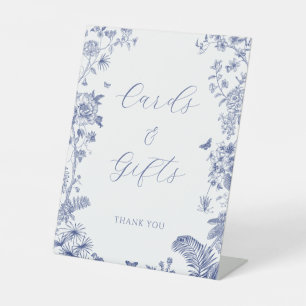 Something Blue Bridal Shower Pedestal Sign