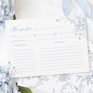 Something Blue Bridal Shower Recipe Card