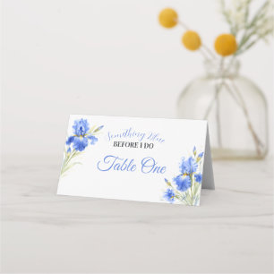 Something Blue Bridal Shower Table Number Place Card