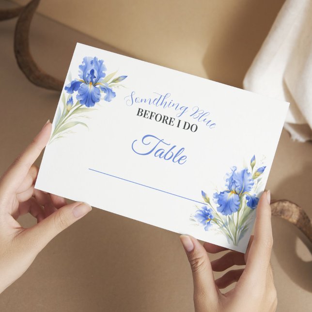 Something Blue Bridal Shower Table Place Card (Something Blue Bridal Shower Table Place Card
)