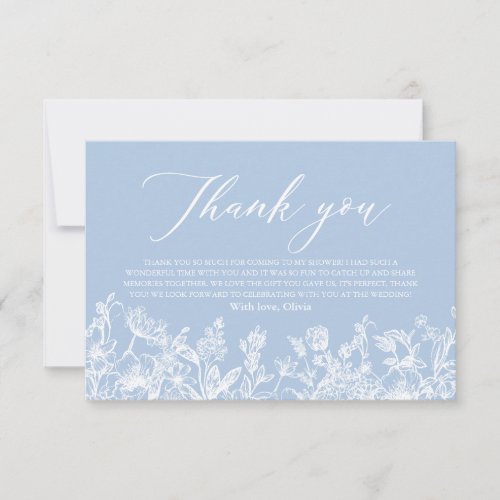 Something Blue Bridal Shower Thank You Card