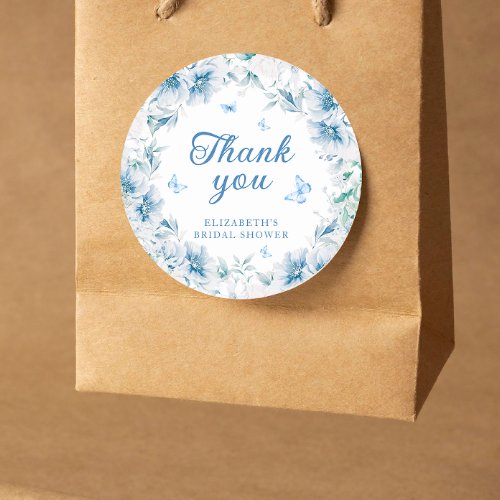 Something Blue Bridal Shower Thank You Classic Round Sticker