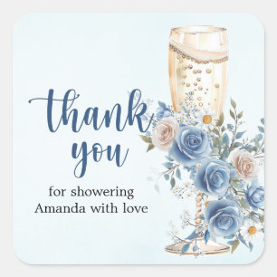 Something Blue Bridal Shower Thank You  Square Sticker