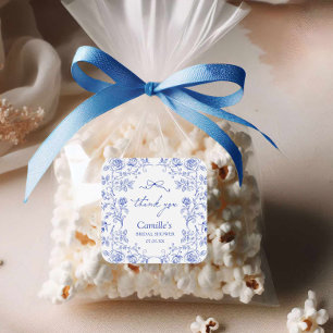 Something Blue Bridal Shower Thank you Square Sticker
