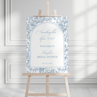Something Blue Bridal Shower Toile Welcome Foam Board