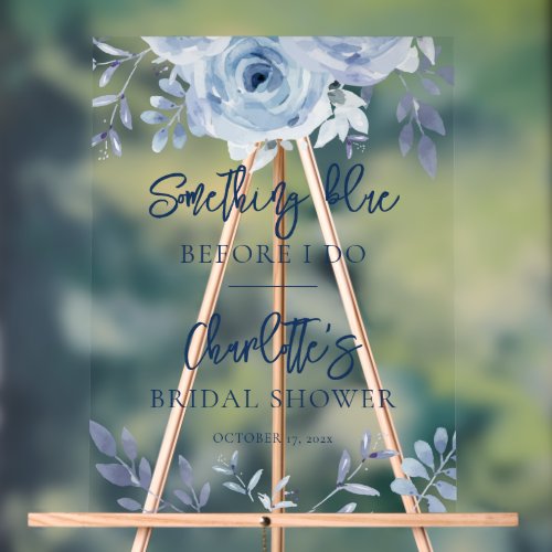 Something Blue Bridal Shower Welcome Acrylic Sign