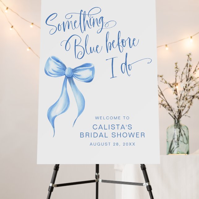 Something Blue Bridal Shower Welcome Sign (In Situ (Stand))