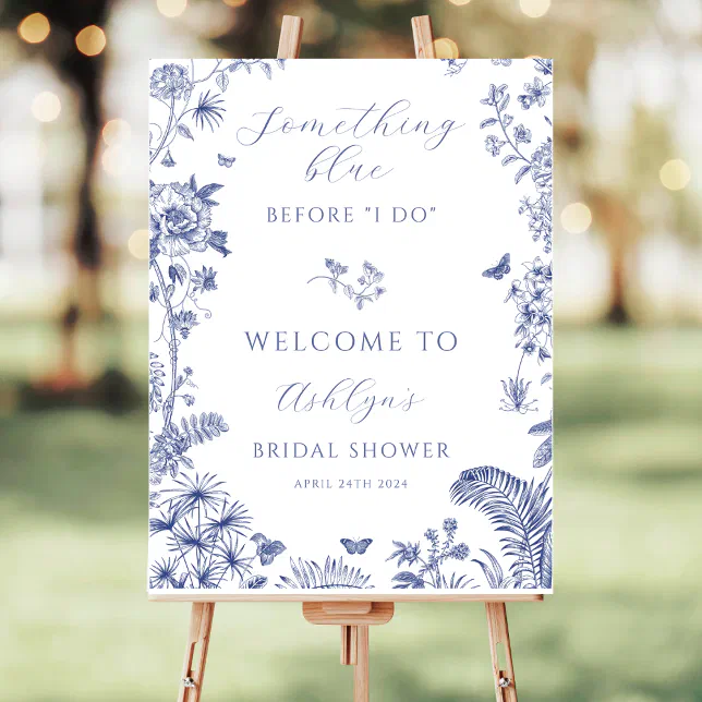 Something Blue Bridal Shower Welcome Sign | Zazzle