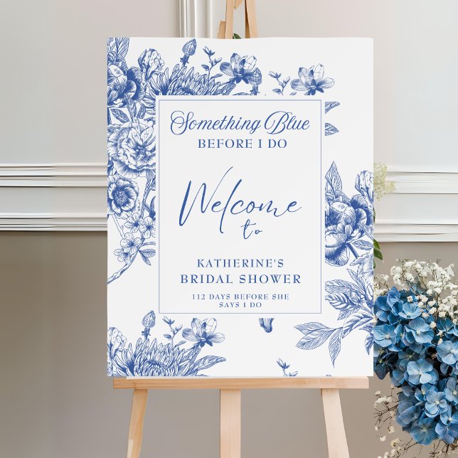 Something blue Bridal shower Welcome sign (Creator Uploaded)