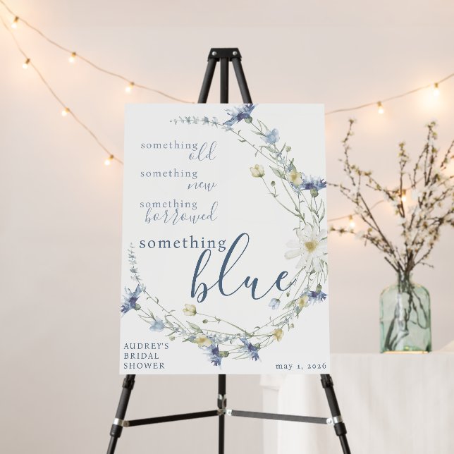 Something Blue Bridal Shower Welcome Sign (In Situ (Stand))