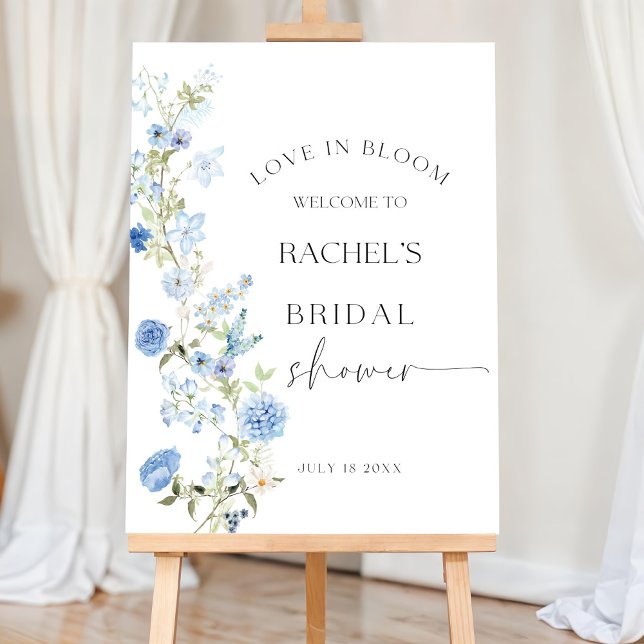 Something Blue Bridal Shower Welcome Sign Blue Flo (Creator Uploaded)