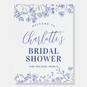 Something Blue Bridal Shower Welcome Sign Template