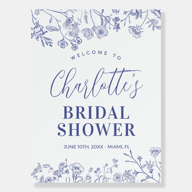 Something Blue Bridal Shower Welcome Sign Template (Front)