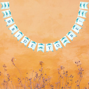 Something Blue Bride To Be Floral Bridal Shower  Bunting Flags