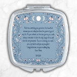 Something Blue Bride Wedding Gift Celestial Boho Compact Mirror<br><div class="desc">A stunning compact mirror, for a sentimental bride wedding gift from Mom that will leave a lasting impression on your special day. Adorned with a delicate dusty blue and pink floral wreath, this mirror radiates a charming Boho style. To add an enchanting touch, it features a celestial element, symbolizing the...</div>