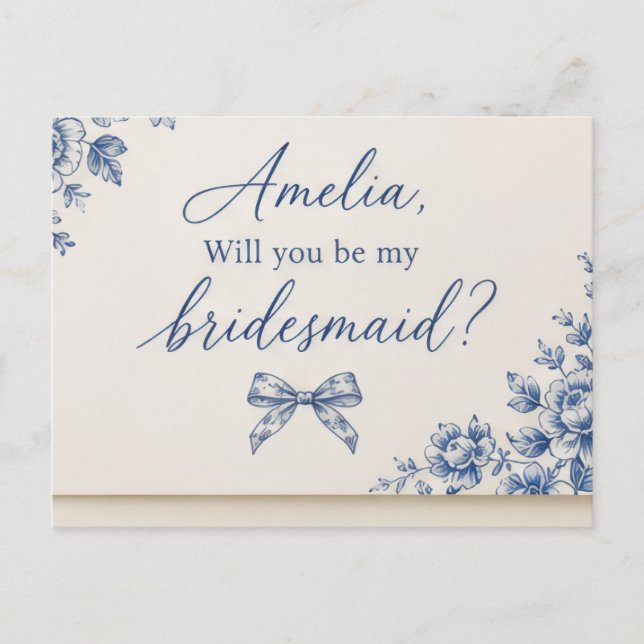 Something Blue Bridesmaid Proposal Card - Will You (Front)