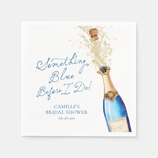 Something Blue Brunch Bridal Paper Napkins (Front)