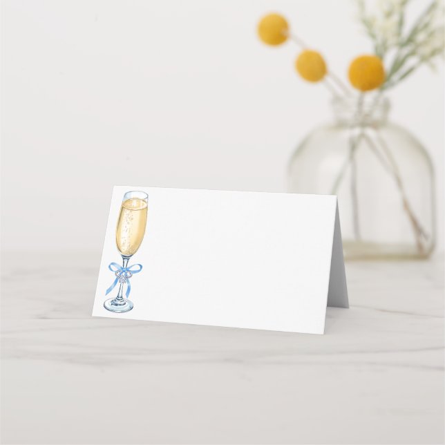 Something Blue Champagne Bridal Place Card (Back)