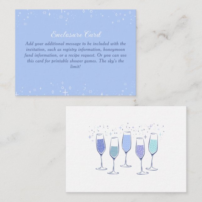 Something Blue Champagne Bridal Shower Enclosure Card (Front/Back)