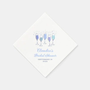 Something Blue Champagne Bridal Shower Napkins