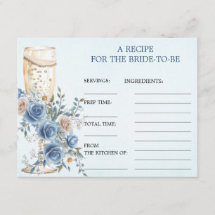 Something Blue Champagne Bridal Shower Recipe Card