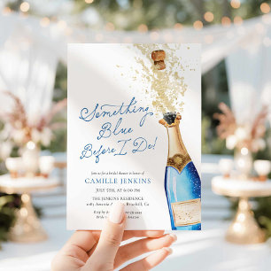 Something Blue Champagne Brunch Bridal Shower Invitation