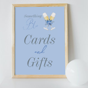 Something Blue Champagne Floral Bridal Shower  Poster