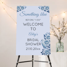 Something Blue Chinoiserie Bridal Shower Welcome