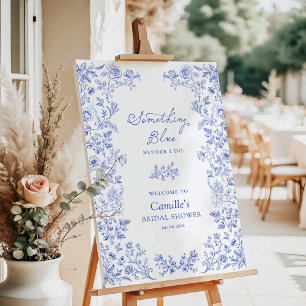 Something Blue Chinoiserie Bridal Shower Welcome Foam Board