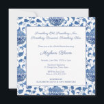 Something Blue Chinoiserie Chic Bridal Shower Invitation<br><div class="desc">Elegant and timeless blue and white chinoiserie pattern Bridal Shower invitation design, shown here for a "Something Old New Borrowed Blue" Bridal Shower but all of the text can be customized to your needs. The background pattern is handpainted in watercolors and is based on a pattern seen on antique ginger...</div>