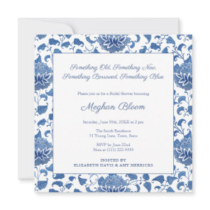 Something Blue Chinoiserie Chic Bridal Shower Invitation