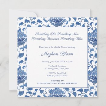 Something Blue Chinoiserie Chic Bridal Shower Invitation by DulceGrace at Zazzle