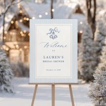 Something Blue Christmas Bridal Shower Welcome