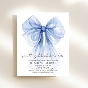 Something Blue Coquette Bow Bridal Shower Invite