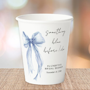 Something Blue Coquette Bow Bridal Shower Paper Cups