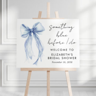 Something Blue Coquette Bow Bridal Shower Welcome Foam Board