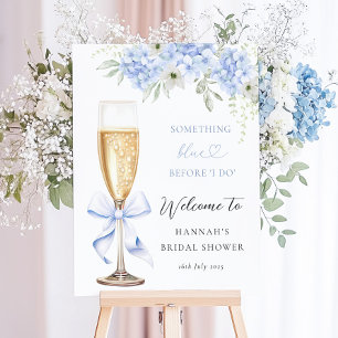 Something Blue Coquette Bridal Shower Welcome Sign
