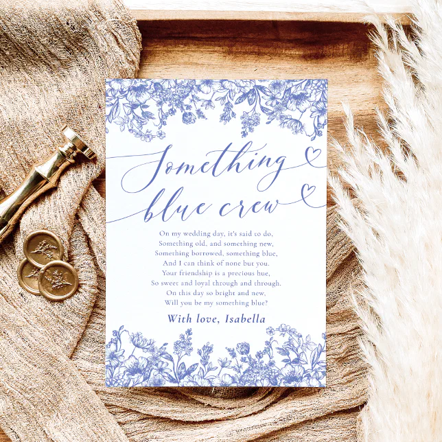 Something Blue Crew Bridesmaid Proposal Card | Zazzle