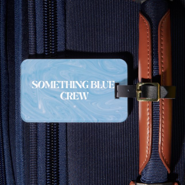 Something Blue Crew Luggage Tag for Bridesmaids (Front Insitu 4)