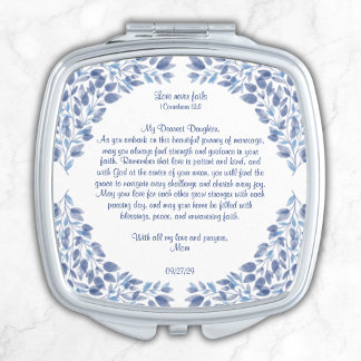 Something Blue Custom Message Bride Gift from Mom  Compact Mirror