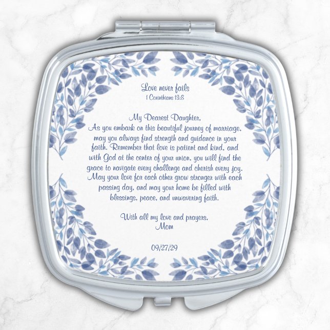 Something Blue Custom Message Bride Gift from Mom  Compact Mirror (Creator Uploaded)